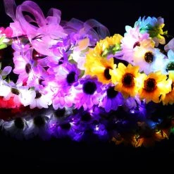 THE LUMi SHOP ORIGINAL LED Flower Crown - White Daisy & Flash Rainbow Lights