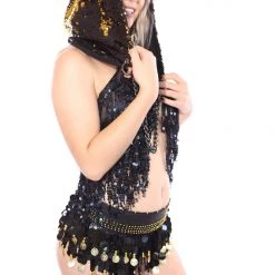 THE LUMi SHOP Reversible Sequin Hood - Gold & Black Sequin Hoods