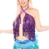 THE LUMi SHOP Sequin Coin Skirt - Baby Blue Belly Dancer Skirts