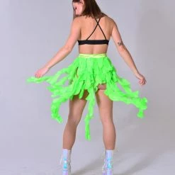 THE LUMi SHOP Neon Lime Long Wrap Skirt