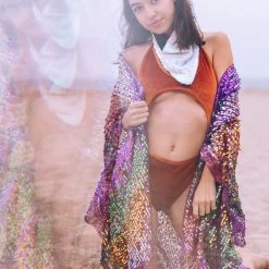 Lumishopusa Disco Sequin Kimono - Mermaid
