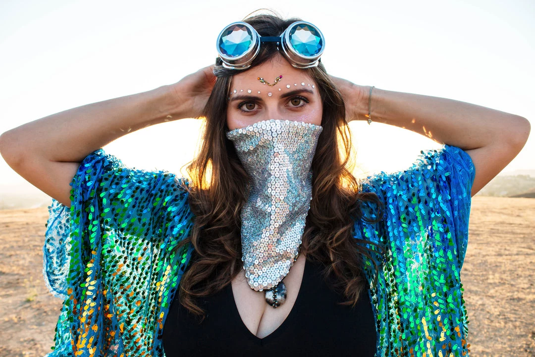 THE LUMi SHOP Sequin Bandana & Face Mask - Holographic Sequin Bandanas 5 THE LUMi SHOP Sequin Bandana & Face Mask - Holographic Sequin Bandanas