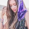 THE LUMi SHOP Reversible Sequin Hood - Purple & Silver
