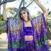 Lumishopusa Gypsy Mermaid Tassel Sequin Kimono