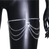 THE LUMI SHOP Silver Rhinestone Tassel Leg Wrap