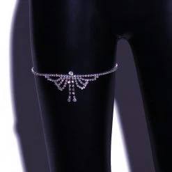 THE LUMI SHOP SPRING 2022 Silver Rhinestone Leg Wrap