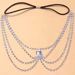 THE LUMI SHOP Silver Rhinestone Tassel Leg Wrap