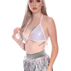 THE LUMi SHOP Outer Space Mini Sequin Skirt - Silver Sequin Skirts