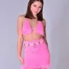 THE LUMi SHOP Pink Fuzzy Top & Skirt Set
