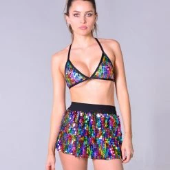 THE LUMi SHOP Rainbow Sequin Set (Bra + Skirt) Sequin Sets