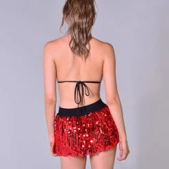 THE LUMi SHOP Red Sequin Set (Bra + Skirt) Sequin Sets