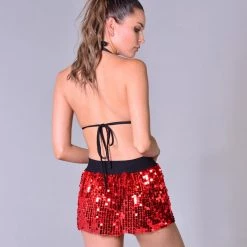 THE LUMi SHOP Red Sequin Set (Bra + Skirt) Sequin Sets