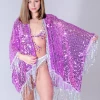 Lumishopusa Signature Sequin Kimonos Disco Sequin Tassel Kimono - Fuchsia