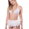 THE LUMI SHOP Feather Mini Skirt- Dove