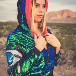 THE LUMi SHOP Reversible Sequin Jacket - Mermaid Cropped Disco Jacket (One Size) 11 THE LUMi SHOP Reversible Sequin Jacket - Mermaid Cropped Disco Jacket (One Size)