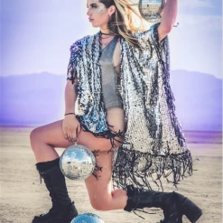 Lumishopusa Disco Sequin Tassel Kimono - Disco Ball 12 Lumishopusa Disco Sequin Tassel Kimono - Disco Ball