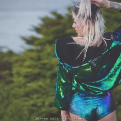 THE LUMi SHOP Reversible Sequin Jacket - Peacock Sequin Jackets