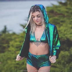 THE LUMi SHOP Reversible Sequin Jacket - Peacock Sequin Jackets