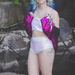 THE LUMi SHOP Reversible Sequin Jacket - Pink Sequin Jackets