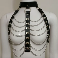 THE LUMi SHOP HARNESSES & CHAINS Black Angel - Leather Chain Harness