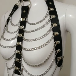 THE LUMi SHOP HARNESSES & CHAINS Black Angel - Leather Chain Harness