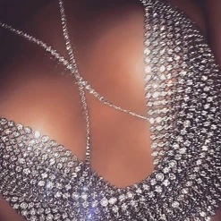 THE LUMi SHOP Tops Body Jewelry - Crystal Gem Chain Top (2 Colors)