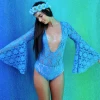 THE LUMi SHOP Blue Daisy Lace Bodysuit
