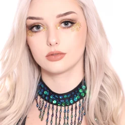 THE LUMi SHOP HAND-STITCHED Hand Stitched Sequin Choker/Necklace - Chameleon
