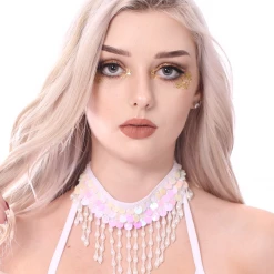 THE LUMi SHOP Rose (Pink) Iridescent Pink Sequin Choker
