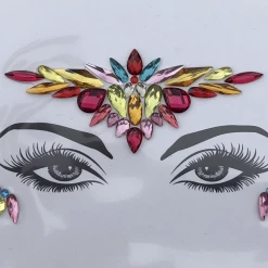 THE LUMi SHOP Tropical Flowers Rhinestone Crystal Face Jewels