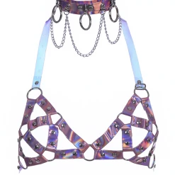 THE LUMi SHOP Hologram Harness Bra & Chocker Set