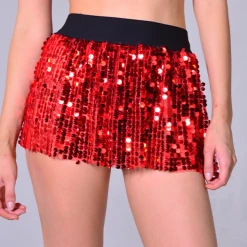 THE LUMi SHOP Mini Sequin Skirt - Red Sequin Skirts