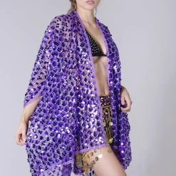 Lumishopusa Disco Sequin Kimono - Violet