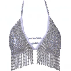 THE LUMi SHOP Hand Stitched Sequin Bra Top- Moonlight