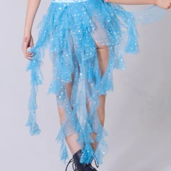 THE LUMi SHOP Ocean Wave Blue Long Skirt