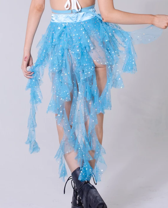 THE LUMi SHOP Ocean Wave Blue Long Skirt 3 THE LUMi SHOP Ocean Wave Blue Long Skirt