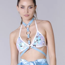 THE LUMi SHOP Sequin Bra Top - Cosmic Galaxy