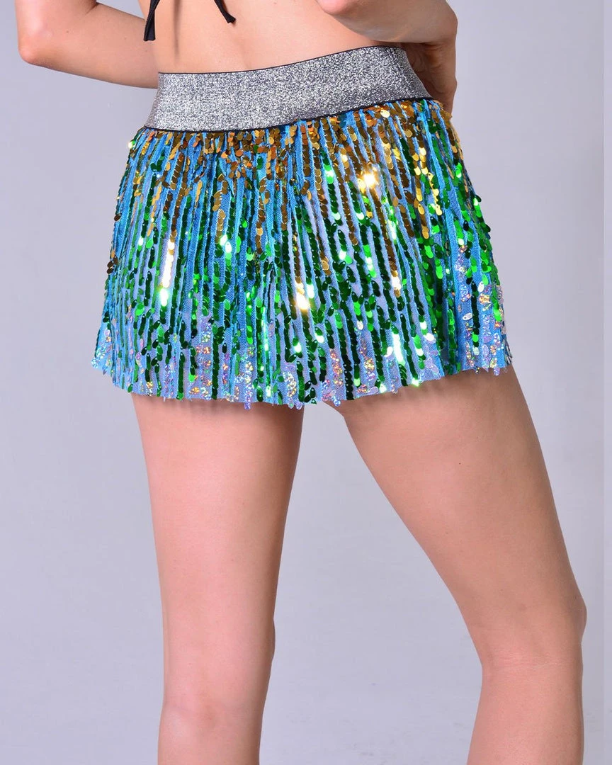 THE LUMi SHOP Mini Sequin Skirt - Oceanside Sequin Skirts 5 THE LUMi SHOP Mini Sequin Skirt - Oceanside Sequin Skirts