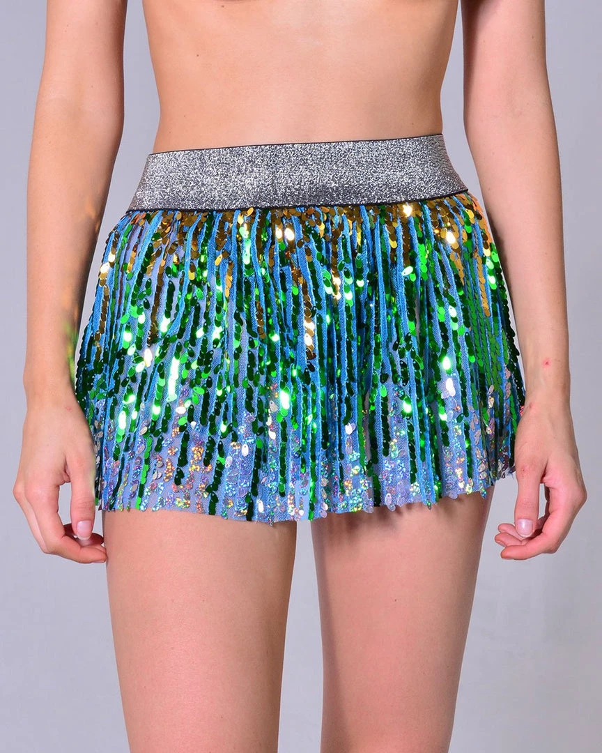 THE LUMi SHOP Mini Sequin Skirt - Oceanside Sequin Skirts 7 THE LUMi SHOP Mini Sequin Skirt - Oceanside Sequin Skirts