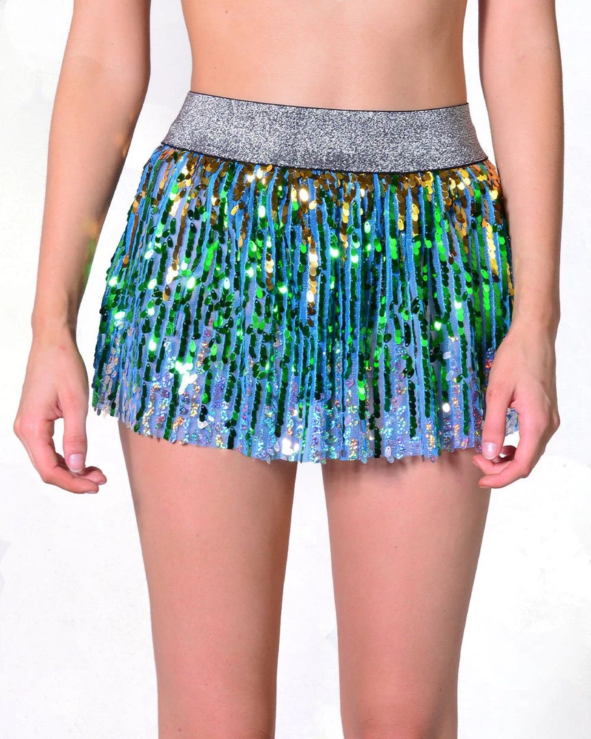 THE LUMi SHOP Mini Sequin Skirt - Oceanside Sequin Skirts 4 THE LUMi SHOP Mini Sequin Skirt - Oceanside Sequin Skirts