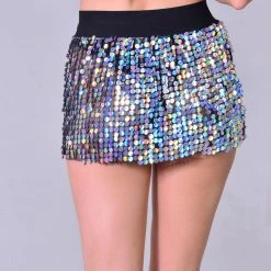 THE LUMi SHOP Mini Sequin Skirt - Hologram