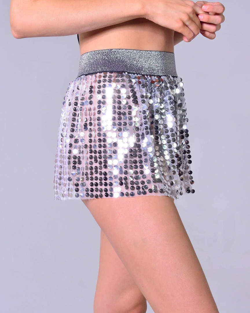 THE LUMi SHOP Mini Sequin Skirt - Silver 9 THE LUMi SHOP Mini Sequin Skirt - Silver