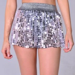 THE LUMi SHOP Mini Sequin Skirt - Silver 10 THE LUMi SHOP Mini Sequin Skirt - Silver
