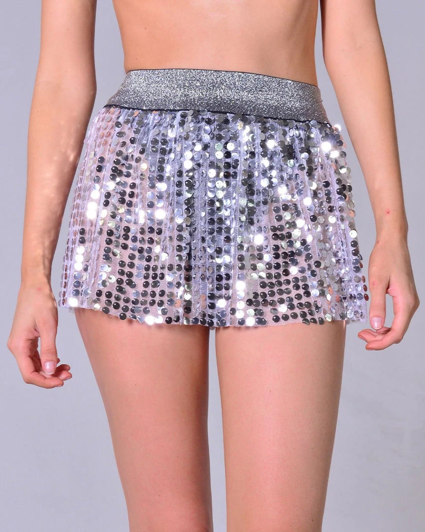 THE LUMi SHOP Mini Sequin Skirt - Silver 4 THE LUMi SHOP Mini Sequin Skirt - Silver