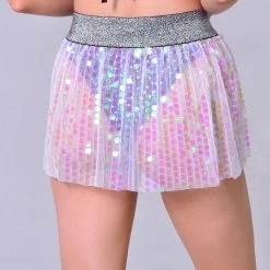 THE LUMi SHOP Iridescent Mini Sequin Skirt