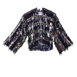 THE LUMi SHOP Black Gold Sequin Jacket Special Sequin Kimonos