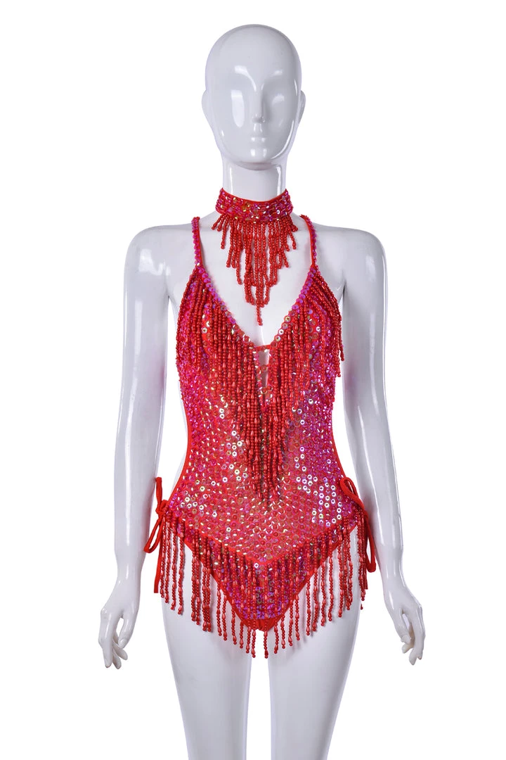 THE LUMI SHOP Hand Stitched Bodysuit- Disco Rose 10 THE LUMI SHOP Hand Stitched Bodysuit- Disco Rose