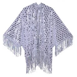 THE LUMI SHOP Sequin Tassel Kimono- Disco Silver SPRING 2022
