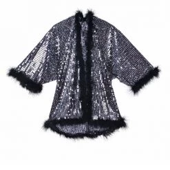 THE LUMI SHOP Sequin Fuzzy Kimono - Black Disco SPRING 2022