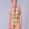 THE LUMi SHOP Yellow Checkered Fun Bodysuit